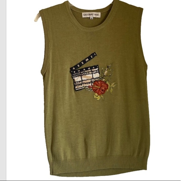 Mini Skirt & Top Set Retro Film Glam Print Size 6 M Made in USA Y2K - Picture 9 of 10